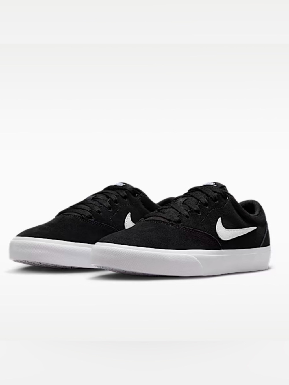 Women's Nike Charge Suede Black and White Low-Top Sneakers